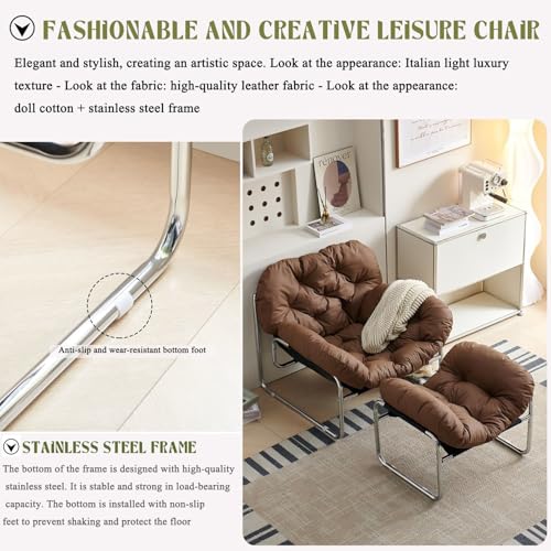 Czarne krzesło ze skóry PU z podnóżkiem, fotel wypoczynkowy dla relaksu, stylowa rozkładana sofa, nowoczesny design do salonu i biura