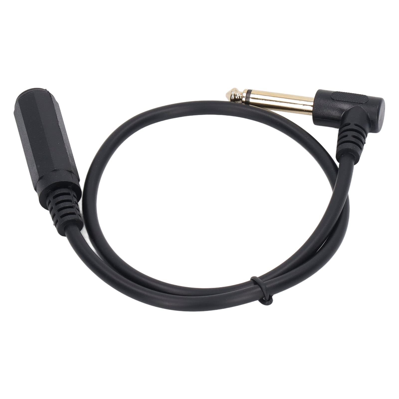 Jectse Audio Extension Cable, 0.5m 1/4in 6.35mm Male to Female Stereo Audio Cable, Mono Right Angle Stereo Jack Cord