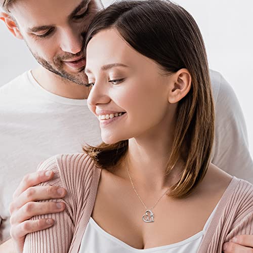 Heart Initial Necklaces Gifts For Teen Girls Women, Sterling Silver Initial R Necklace For Girls Pendant Necklace Womens Jewelry Mothers Birthday Valentines Christmas Gifts For Her Mother Girlfriend #TOP1