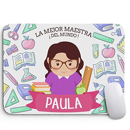 Alfombrilla Maestra para Raton de Ordenador Personalizada con Nombre Regalo Original Profesiones (Maestra) Cover