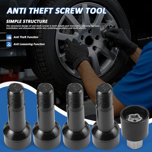Image of MUNIK 0019901707 Rim Locks Bolt M14 X 1.5 X 45 Replace# A0019901707 0019901707 for Benz AMG C300 E300 E350 S450 GLC300 CLS450 C43 C63 GLC43 S63 S65