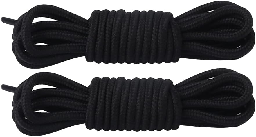 MOCATH 2 Pair Round Boot Laces, Shoelaces for Outdoor Work & Hiking Boots, Shoes Strings for Adults, Kids, Men, Women