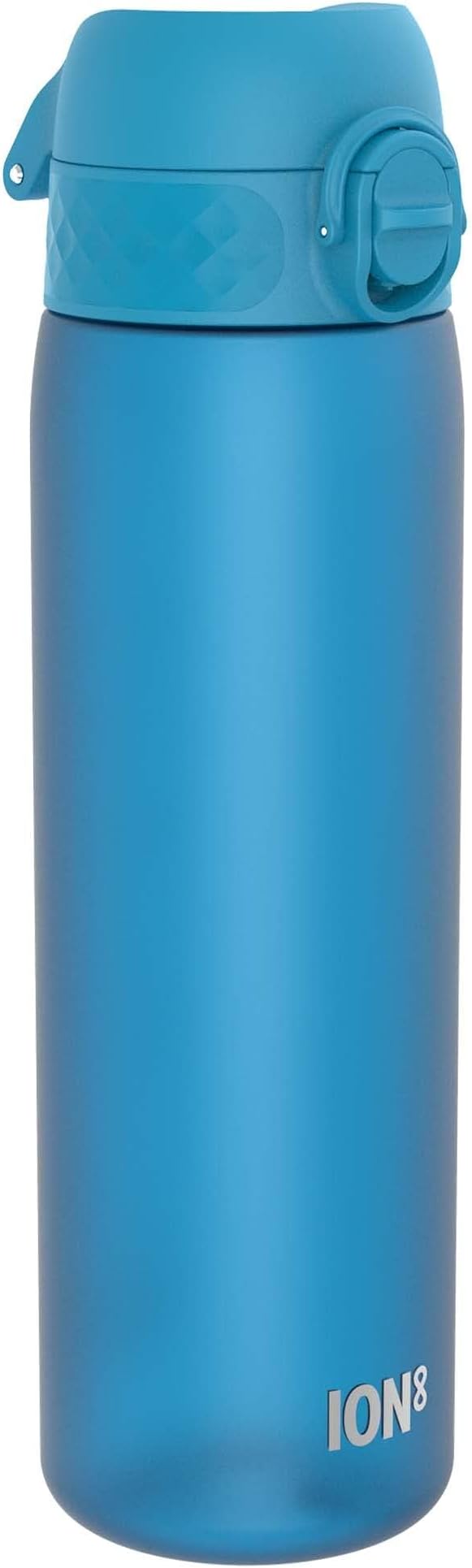 Ion8 Water Bottle, 500 ml/18 oz, Leak Proof, Easy to Open, Secure Lock, Dishwasher Safe, BPA Free, Hygienic Flip Cover, Carry Handle, Fits Cup Holders, Easy Clean, Carbon Neutral, Blue