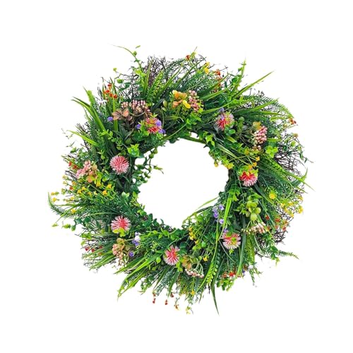 Puleo International Kunst-Kranz Mit Mohn & Gänseblümchen – 61 Cm Für Garten & Haus