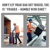 TWICK - 2x Suitcase Straps Luggage Straps | Adjustable with FRAGILE - HANDLE WITH CARE Advice | Security Protection form Bag Damage in Airport Transit | Fits Most Bag Sizes - Red - Image 3