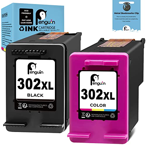 Penguin 302XL Cartuchos de Tinta Remanufacturado para HP 302 XL, Negro y Tricolor, Alta Capacidad,...
