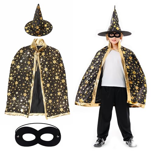 KEORHEZ Zauberer Kostüm Kinder Umhang, Halloween jungen Wird mit...