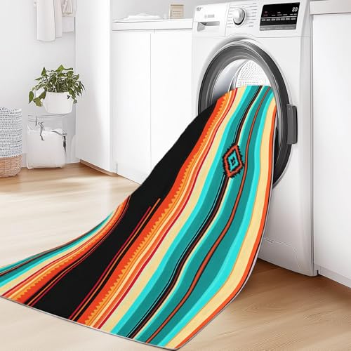 Alfombra antideslizante lavable multicolor de estilo étnico tradicional 8