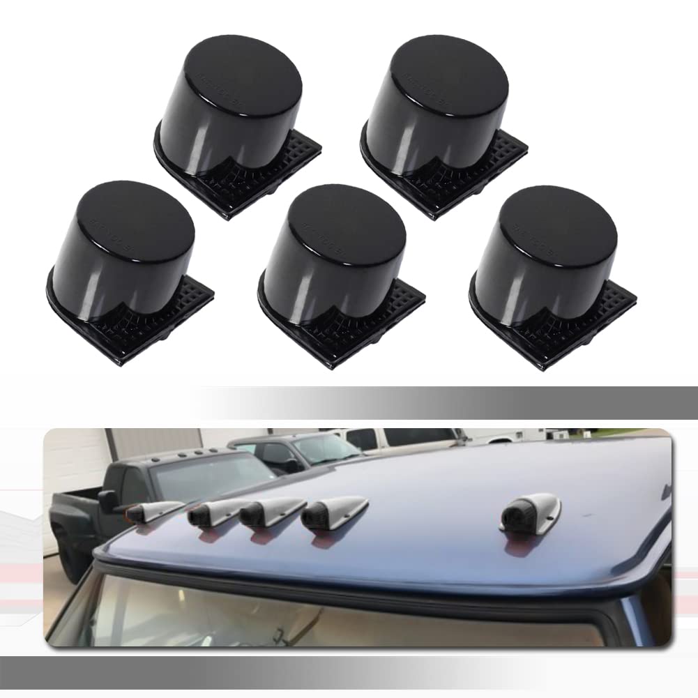 TonsyaFor 1974-93 Dodge D100 150 250 350 W250 Pickup Trucks Cab Marker Roof Running Top Clearance Light Housings Replacement Smoked Lens