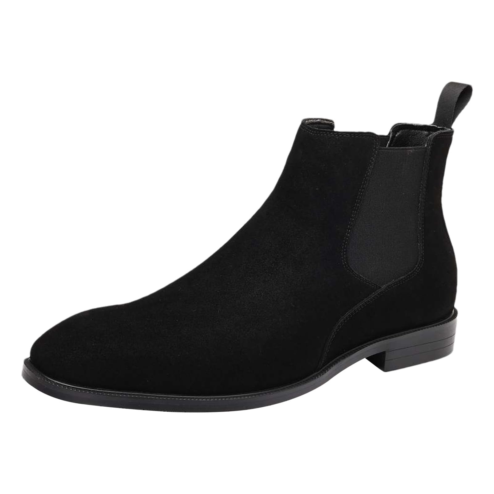 ANUFER Uomo Vacchetta Pelle in Camoscio Scarpe Chelsea Punta Quadrata Slip On Vestito Stivaletti alla Caviglia