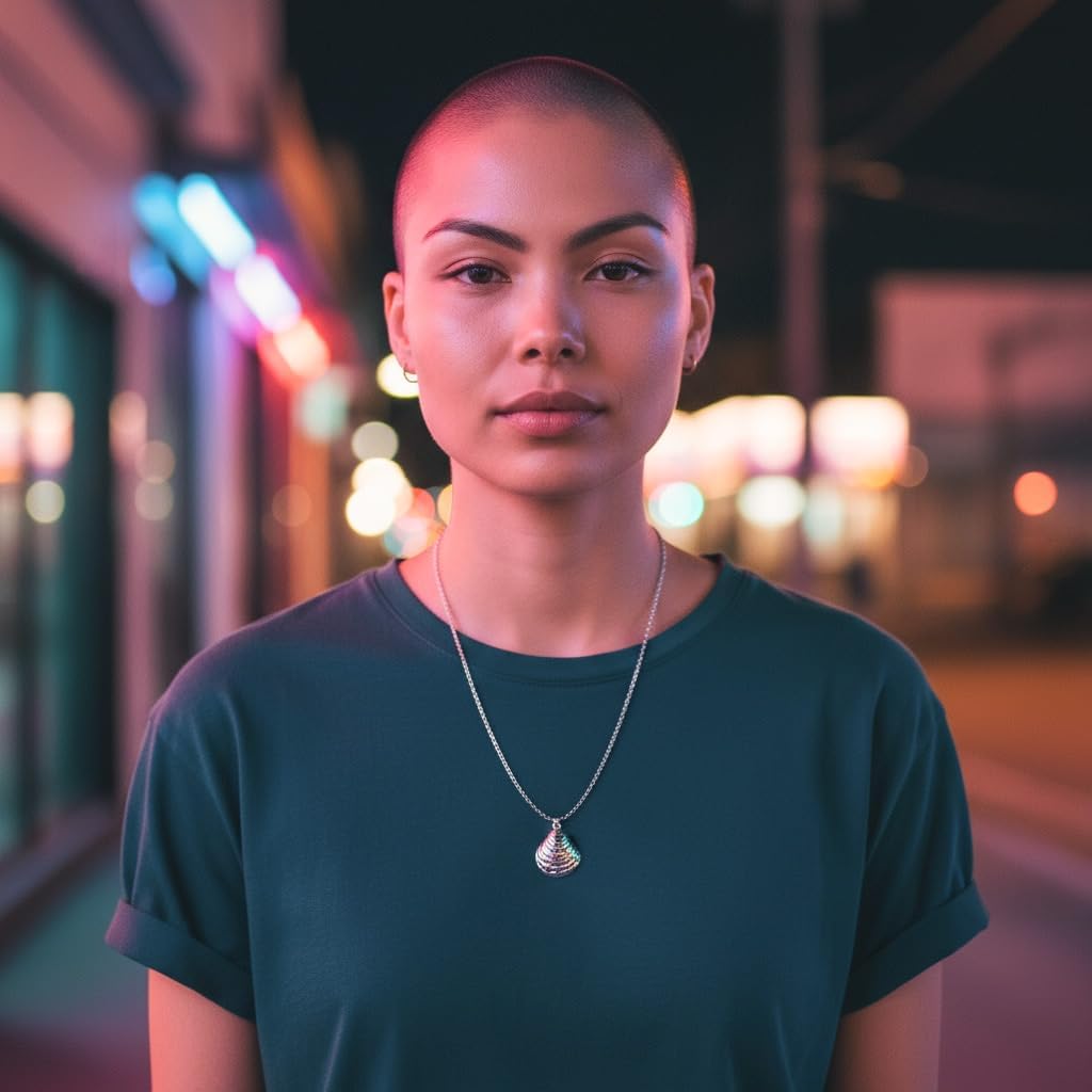 Stainless Steel Shell Pendant Necklace with Adjustable Chain, Silver, 45+5 Inch Length, Delicate Ocean Theme - Image 6