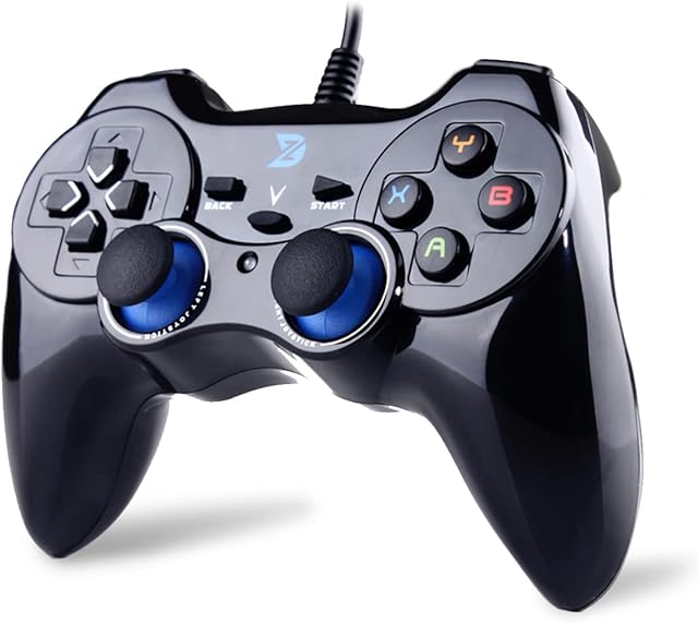 IFYOO ZD-V+ Vibration-Feedback USB Wired Gamepad Controller Joystick Support PC(Windows XP/7/8/8.1/10) & PS3 & Android (PS architecture) - [Black]