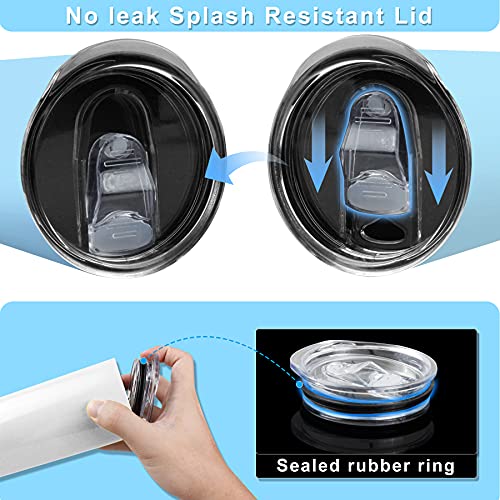 YiePhiot 20 oz Skinny Tumbler Replacement Lids Spill Proof Splash Resistant Lids Covers for 2.76in Cup Mouth Compatible with YETI Rambler and More Tumbler Cups (20 oz, 2 Pack) - Thumbnail 3