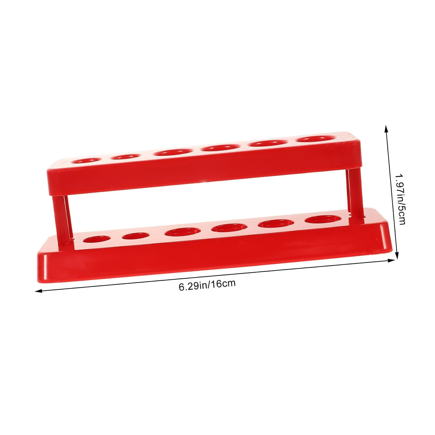 Hemobllo Test Tube Rack Holder with 6 Holes Plastic Tube Stand for School Science Labs Teaching Aids Portable Lightweight 6.29X1.96X1.96 Inch