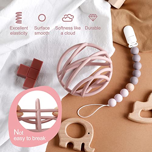 Baby-Sensory-Teether-Ball-Grasping-Activity-Infant-3-6M-Chew-Teething-Toy-Birthday-Maze-O-Ball-Toys-Heals-Aching-Gums-for-Newborn-Boys-and-Girls-Ages-6-12-Months-BPA-Free-Food-Grade-Safety-Silicone