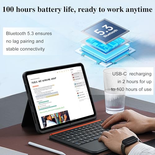Image of WIWU iPad Pro 11 inch Case with Keyboard M4 /M5 2024 /2025 Magnetic Detachable 3 in 1 Case Bluetooth Keyboard Adjustable Stand 7 Colors Backlit Keys with Trackpad (Black, iPad Pro 11 inch(M4 /M5 2024 /2025))