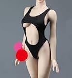 1/6 Scale Female Clothes,Female Tight Bikini Swimsuit Swimwear Vest Jumpsuit Bodysuit Backless Outfit Clothing for 12inch PH TBL JO Action Figure Body (Black)