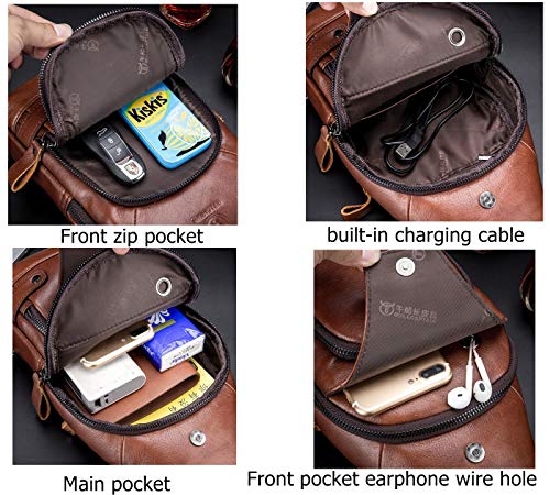 BULLCAPTAIN-Genuine-Leather-Mens-Sling-Bag-Multipurpose-Travel-Crossbody-Chest-Bag-Daypacks-with-USB-Charging-Port