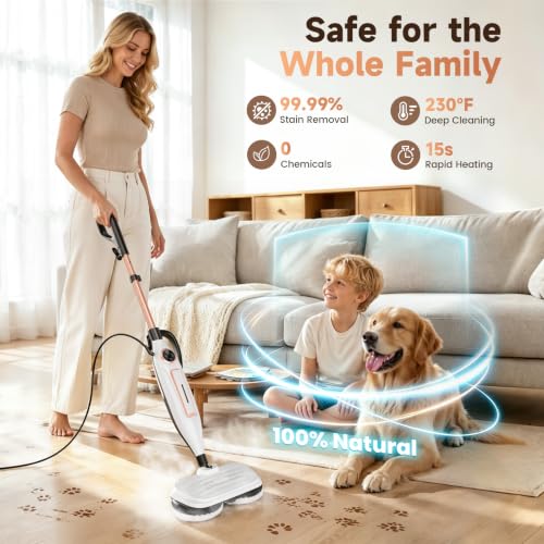 Image of DEVOAC VM6 Scrubbing Steam Mop with Rotating Mop Pads