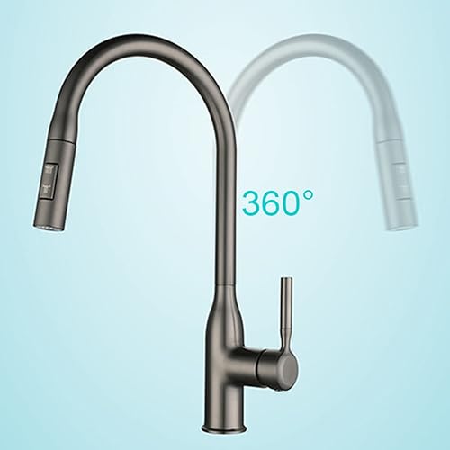 Miniatura 5 de Grifo de cocina extraíble, grifo de fregadero de cocina, 2 tipos de modos de salida de agua, grifos de cocina giratorios de 360 grados, grifo de