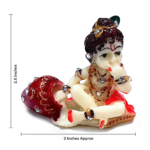 Image of Wonder Care Marble Laddu Gopal Little Krishna Statue Hindu God of Love and Divine Joy Kanha Baby Krishna Idol Murti for Janmashtami Festival Puja Temple Decor