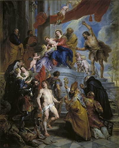 Impresión en lienzo de alta calidad de La Sagrada Familia de Rubens 60x90cm