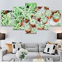 SIGNWIN 5 Panel Canvas Wall Art Modern Art Bohemian Bouquet Colorful Cool Floral Group Multicolor Photography Realism for Home Decorations Ready to Hang - 60