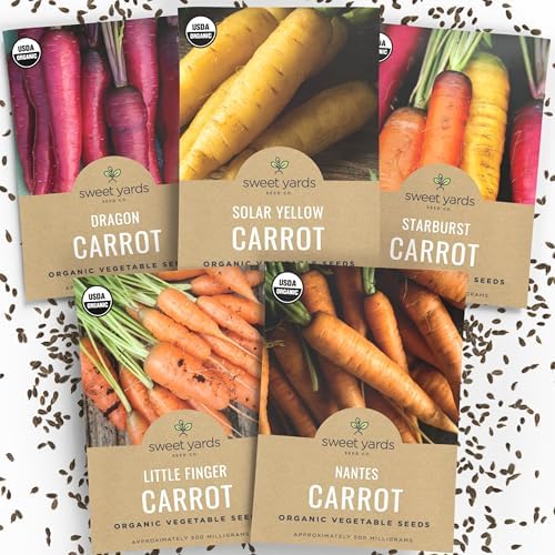 Organic Carrot Seeds Variety Pack - 5 Individual Packs - 2026 Sea...