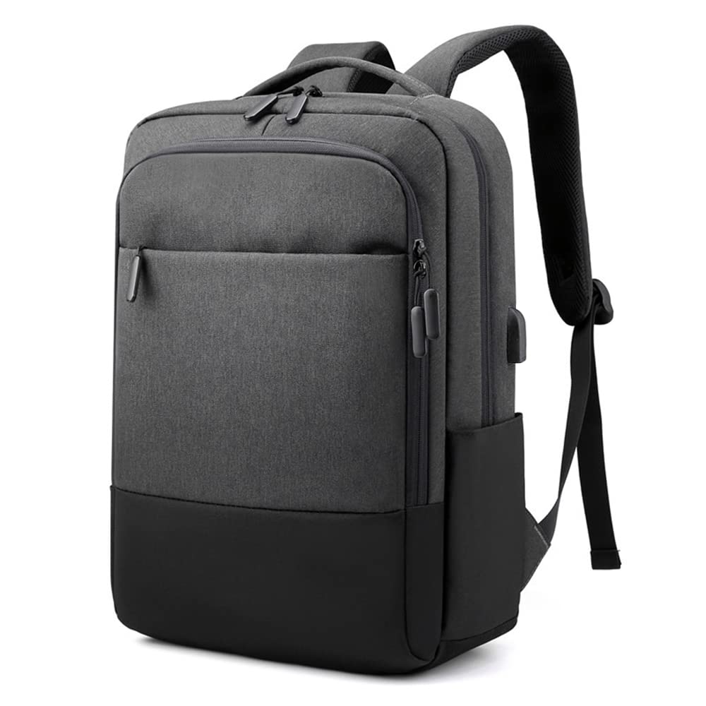 RYAP15.6 inch Large ty Computer Backpack Oxfo Cloth Business Bag Outdoor Leisure Travel Bag with External USB Interface Dark Grey