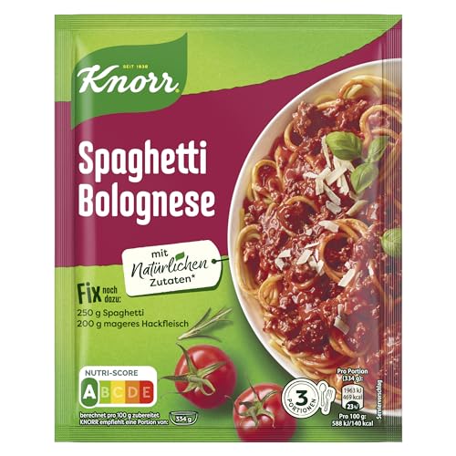Knorr Fix Würzmischung Spaghetti Bolognese für ein leckeres Nudelgericht mit natürlichen Zutaten 40 g (Packung mit 6)