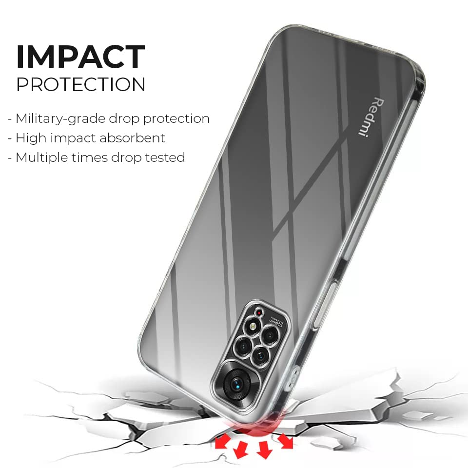 Image of Jkobi Back Cover Case for Tecno Spark 7 | 7T (Silicone Crystal Clear | Pure Camera Protection | Soft and Flexible for Charger and Headphone sockets | Shockproof Bumpers | Transparent)