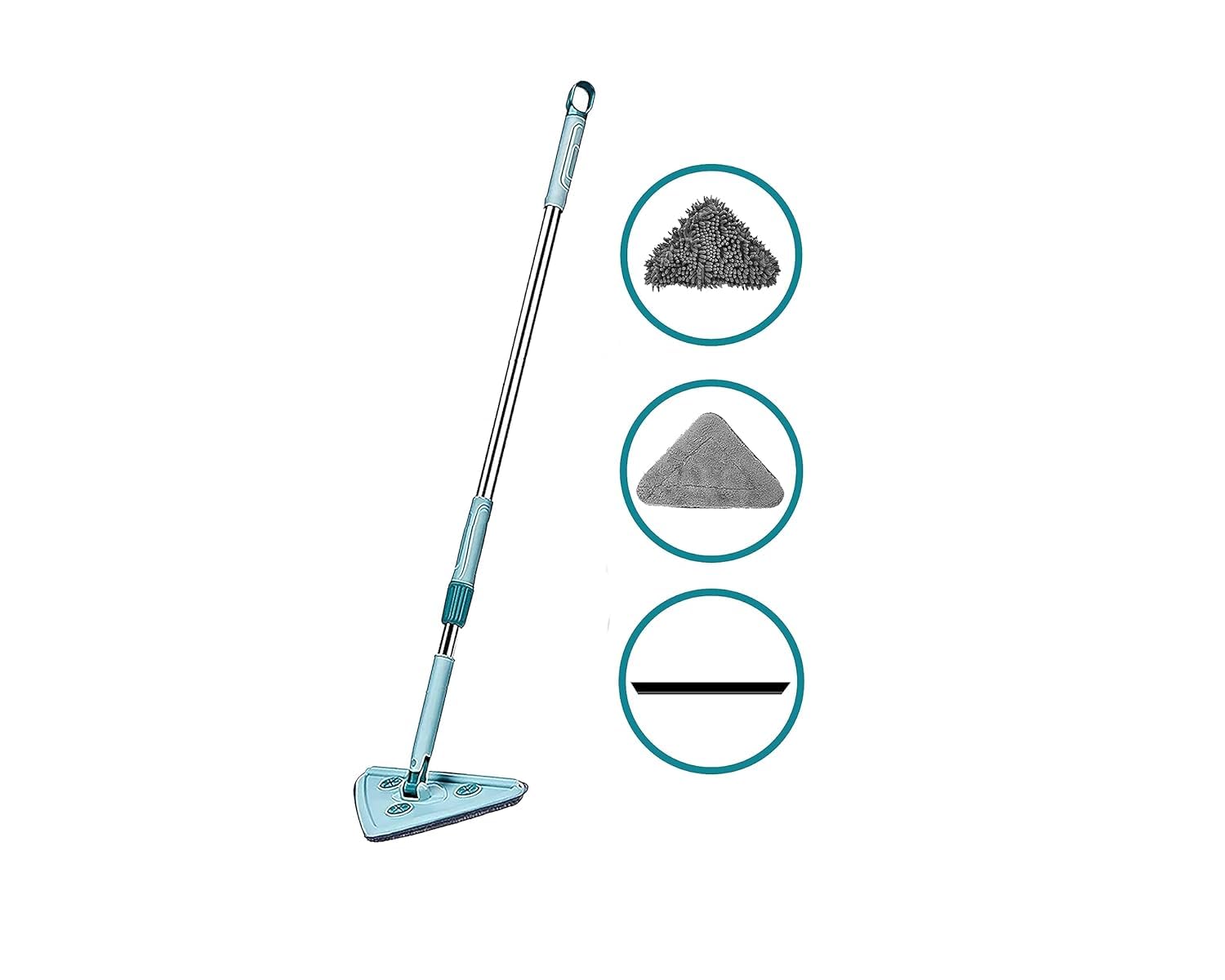 Stainless Steel Rotatable Triangle Microfiber Flat Floor Mop with Long Handle – Multi-Color, Dzope Accessories for Efficient Floor Cleaning-image-19