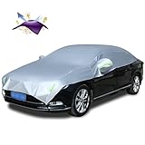 Half Car Body Cover All Weather, Windshield Cover for Ice and Snow Waterproof Dustproof UV Resistant Snowproof Sedan Car Cover Protect Your Windshield and Roof