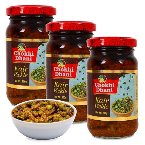 Image of Chokhi Dhani Kair Pickle | Tangy and Spicy | (Pack of 3, 200g each)