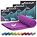 Produktbild Fit-Flip Microfaser Handtücher Set  15 Farben, 6 Größen  Ultra leicht, kompakt & schnelltrocknend  Sporthandtuch, Strandhandtuch und Saunahandtuch (Set: 70x140cm + 30x50cm + 1 Tasche, Lila)