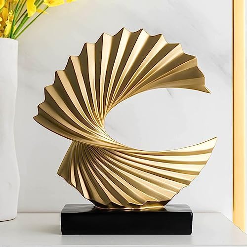 PTAEXCEL Gold Wave Resin Statue Modern A… PTAEXCEL Gold Wave Resin Statue Modern A…
