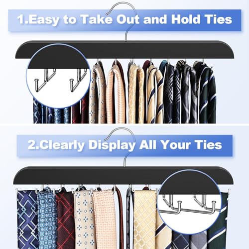 Resovo Upgraded Tie Rack Hanger With 20 Foldable Metal Hooks thumb #2