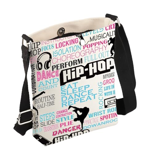 FEELMEM Hip Hop Dancer Gifts Hip Hop Dance Crossbody Bag Hip Hop Dancing Themed Crossbody Purse Hip Hop Competition Gifts