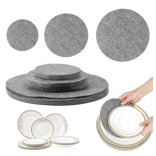 Separador Sartenes para Cacerolas,24 Piezas Protectores de Sartén Antideslizante Protectores para Sartenes y Ollas de Fieltro Protector de Olla de Fieltro para Platos Cocina,Evitar Arañazos,3 Tamaños