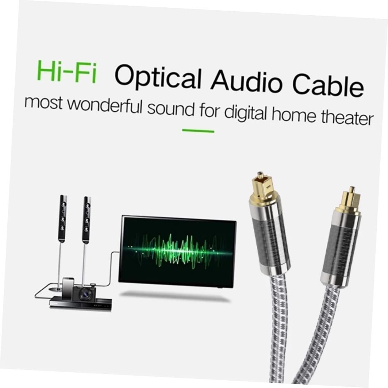 Mikikit Cavo Audio Ottico Maschio Maschio Cavo Digitale Per Home Theater Alta Fedeltà Trasmissione Senza Disturbi Connettori Placcati Per Monitor e Amplificatori