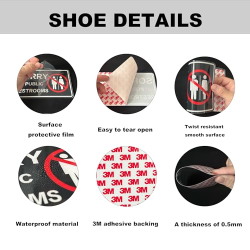 Image of Sorry No Public Restroom Signs, Self Adhesive Weatherproof UV Protected Vinyl No Public Bathroom Signs for Business Window Door