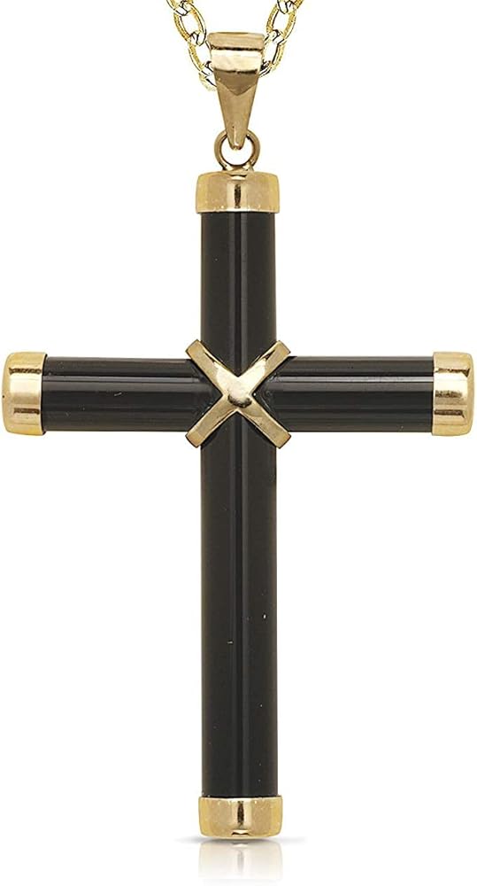 国内で当店のみ 666999 - Onyx cross necklace Black Onyx Cross Pendant Necklace for Men - RTZN