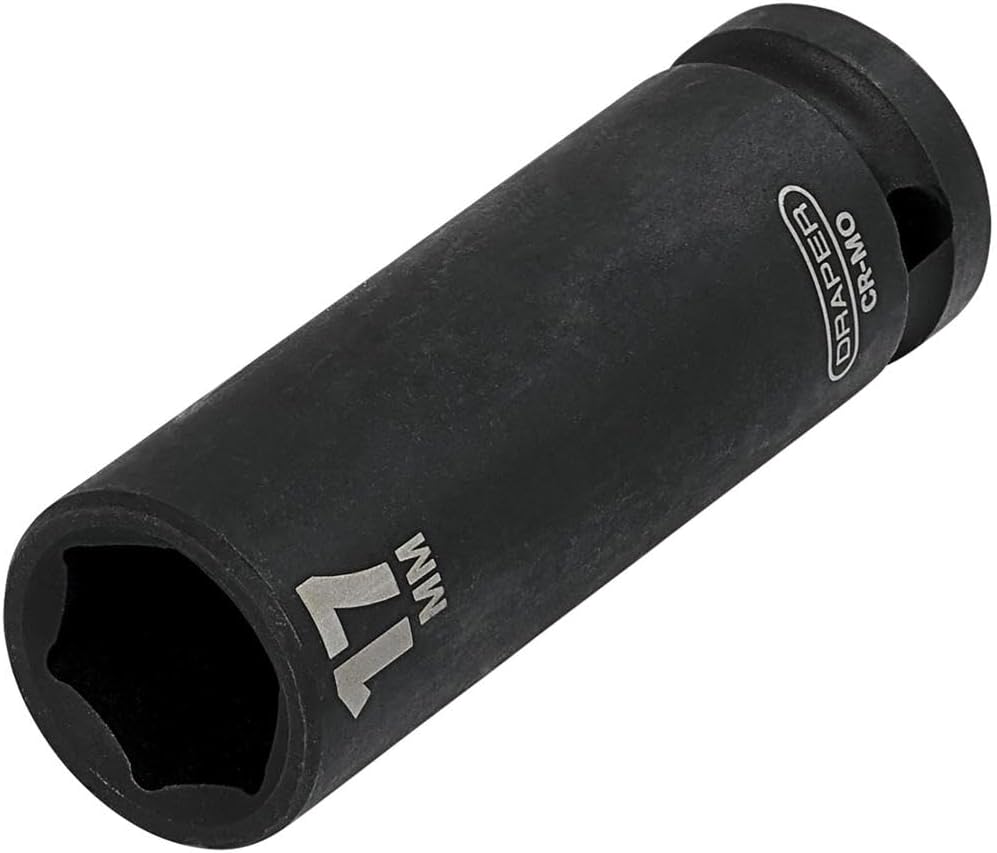 Expert HI-TORQ 1/2" 17mm Deep Impact Socket | 6 Point Hex Socket | Chrome Vanadium Steel Wrench Accessory | 12743