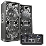 Complete PA system with dual 12" passive full-range speakers, integrated 8-channel powered mixer with Bluetooth/USB, and two 6m pro speaker cables for fast, reliable sound at events, shows, or church. Delivers 1400W of clear, punchy audio via dual 12...