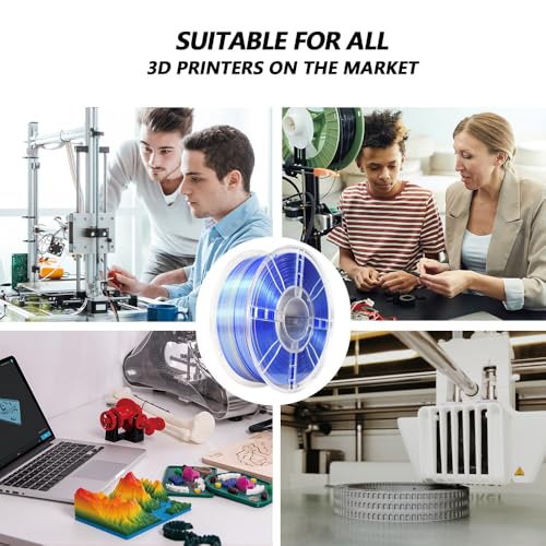 Image of iBOSS Silk Dual Color Filament PLA Plus 3D Printer 1.75mm + /- 0.02mm, Clog-Free 3D Printer Filament PLA+ Shiny Filament 1kg(2.2lbs) for Most FDM 3D Printer, Shiny Silk Texture, Silk Gold Blue