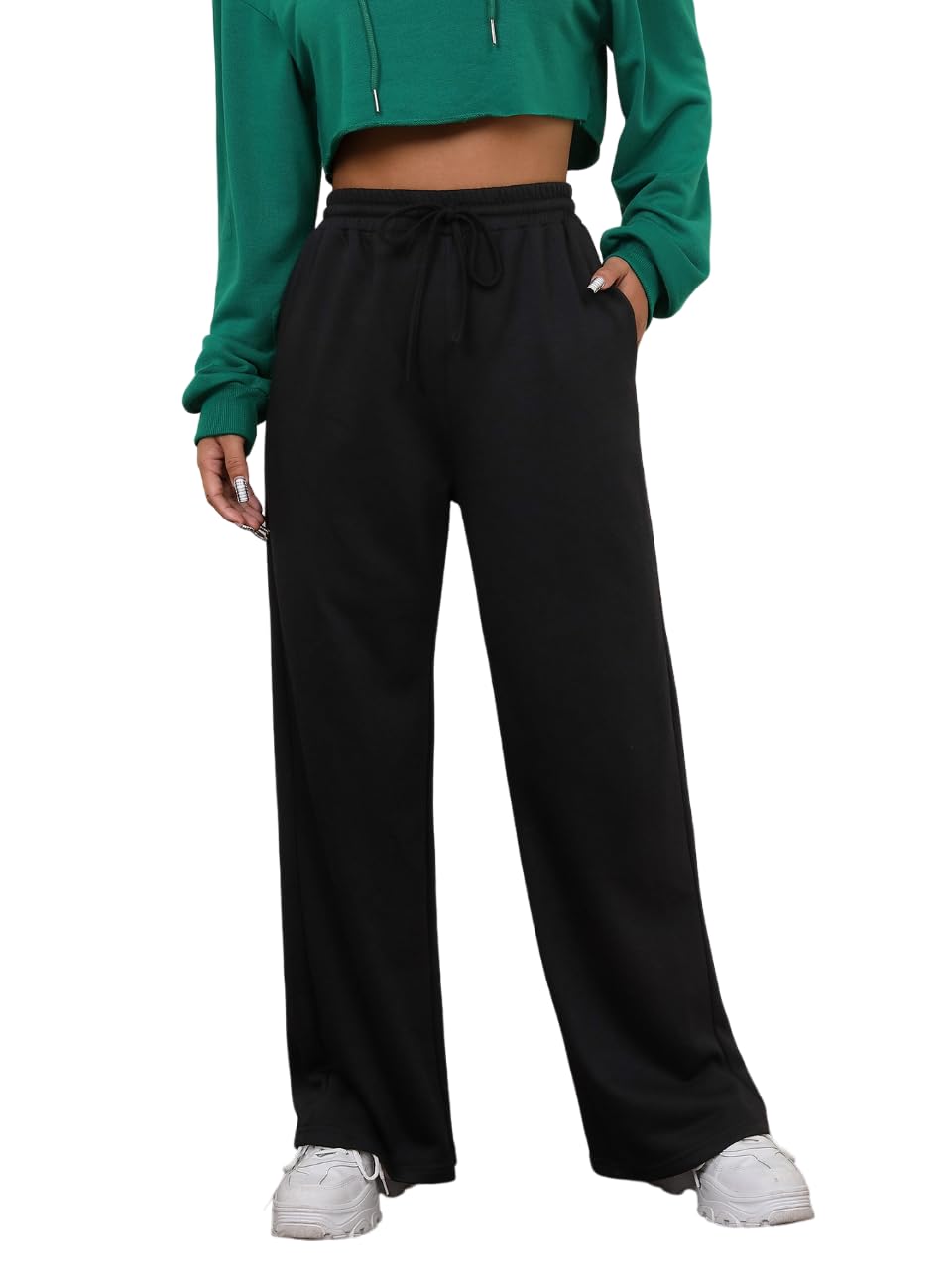 dockstreet Women's/Unisex ONESOPEN Bottom Drawstring Pure Cotton Stretchable Baggy Jogger Pants-picture-17
