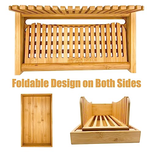 Wooden Bagel Slicer Homemade Bread Slicer Collapsible Bread Slicer - Image 3