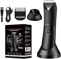 Aparador de pelos para homens, aparador de bolas à prova d'água com luz e lâmina de cerâmica, depilador corporal para depilação púbica/corporal/gengiva, barbeadores elétricos