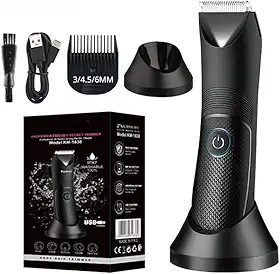 Aparador de pelos para homens, aparador de bolas à prova d'água com luz e lâmina de cerâmica, depilador corporal para depilação púbica/corporal/gengiva, barbeadores elétricos
