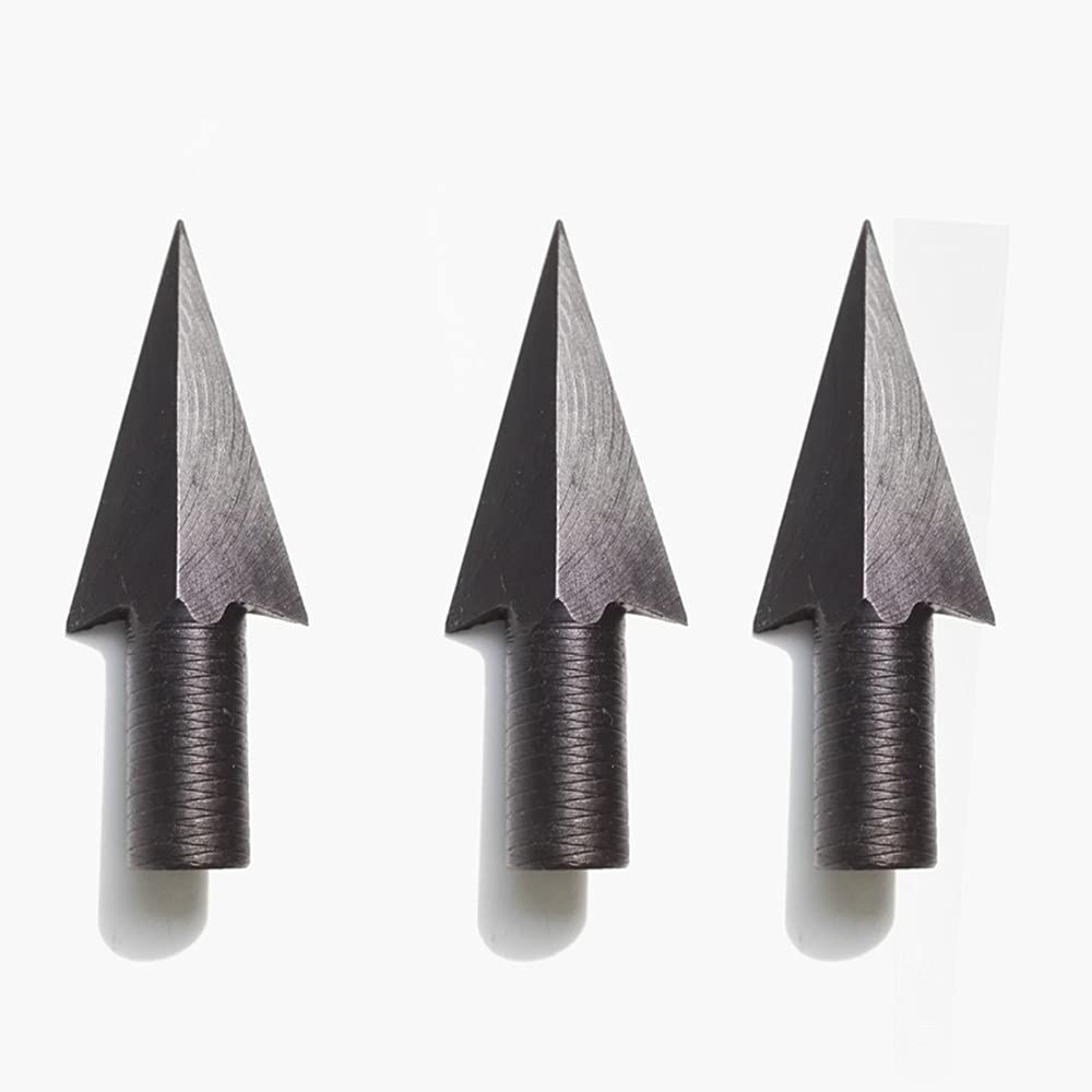 Tiro con L'Arco Metallo Punte di Freccia A Caccia Punte di Freccia All'aperto Broadheads per Frecce in Legno di bambù (3Pcs)